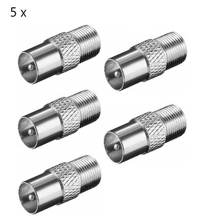 Adapter buchse auf - 5x, f-buchse